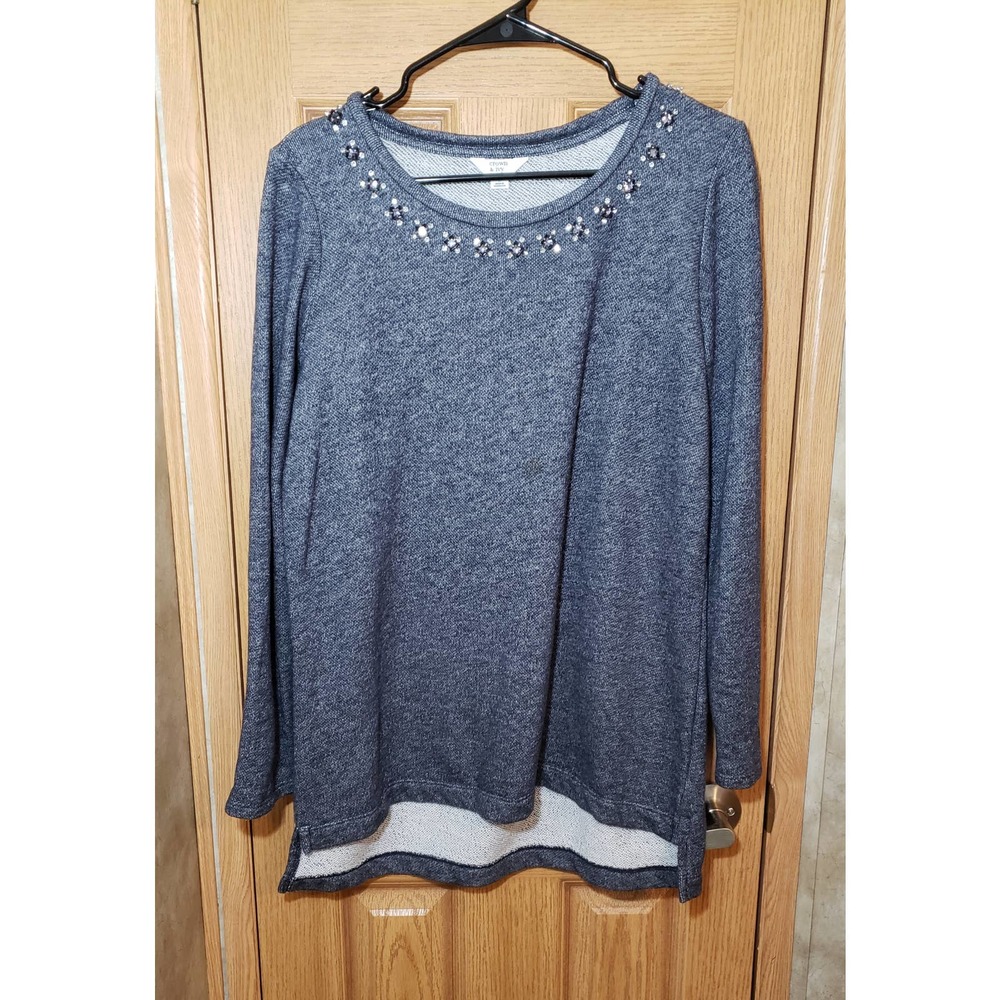 Crown & Ivy size large navy blue pullover sweater